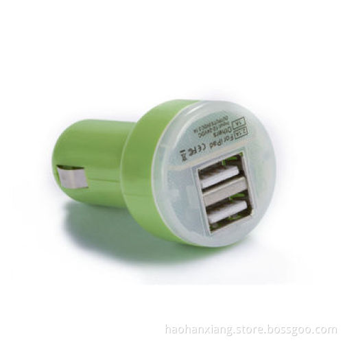 Mini dual-port USB car charger